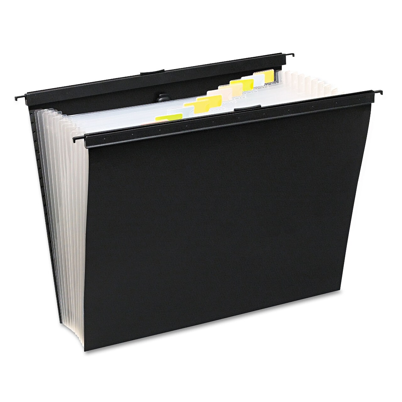 Wilson Jones Slide-Bar Expanding Pocket File Letter Size 12 Dividers Black